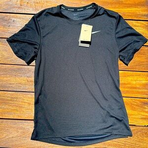 Men's Miler SS Running Shirt Dri-Fit, UPF 40+, Black, Men's Small
